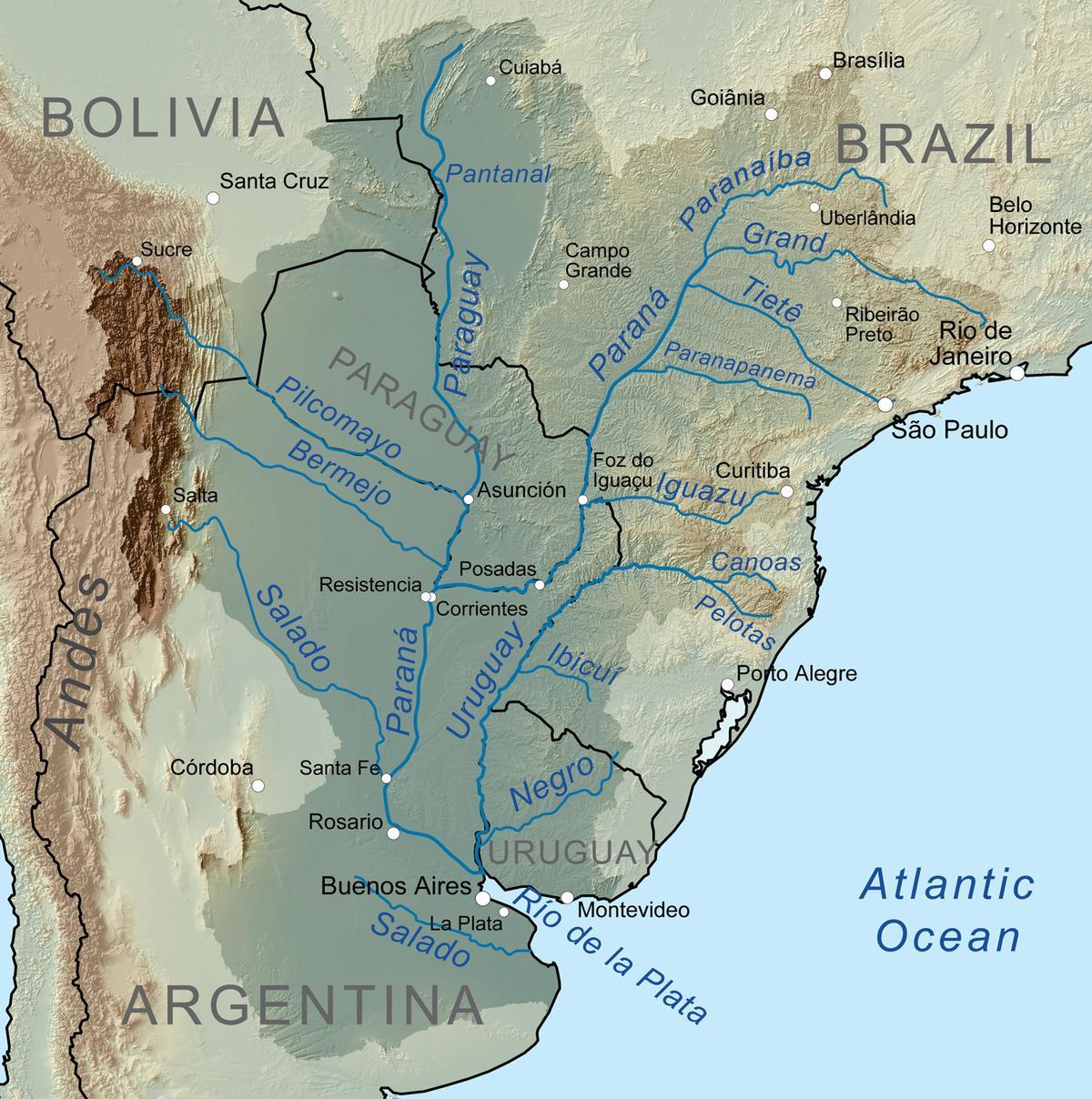 מפה של נהר פרגוואי