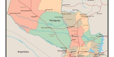 מפה של פרגוואי עם ערים